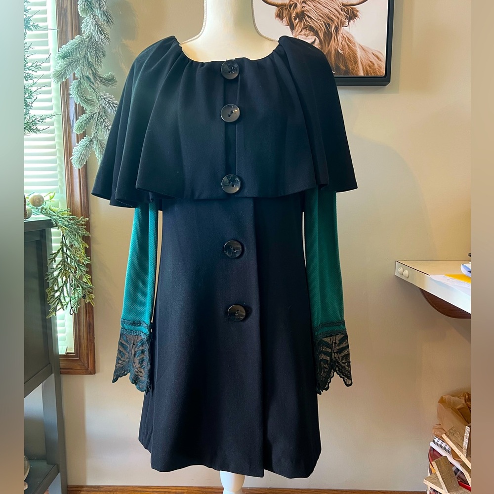 Vintage Kensie Black Cape Coat